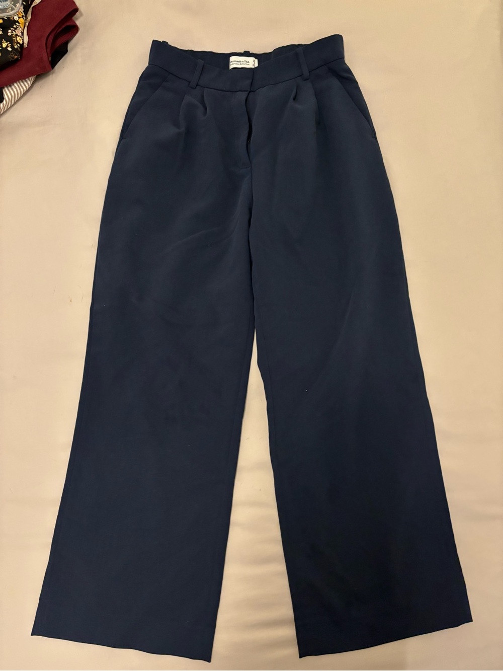 Abercrombie & Fitch Sloane Wide Leg Trouser Navy Size 29